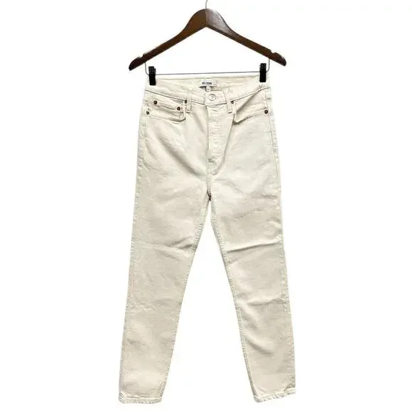 RE/DONE Orginals 90s High Rise Ankle Crop in Vintage White size 27 NWT - Picture 7 of 7